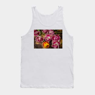 Classic Tulip Among Fancy Pink And White Tank Top